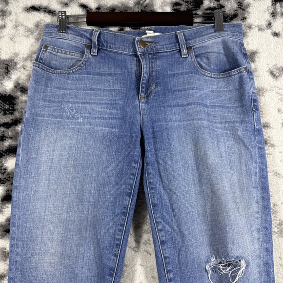 Eileen Fisher Jeans Womens Size 34x27 Light Wash Destroyed Organic Cotton Stretc - Picture 3 of 13